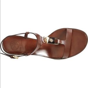 Tory Burch “padlock” leather Sandals 8.5